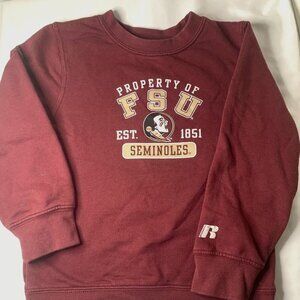 RUSSELL FSU SEMINOLES SWEATSHIRT SIZE 4T COLOR GARNET 57% COTTON,43% POLY,